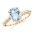 thumbnail image 1 of ANGARA Natural Oval 1.5 ct Aquamarine Bypass Ring with Diamond Accents in 14K Rose Gold for Women (Size-9x7mm) | March Birthstone, Anniversary, Jewelry Gift for Women | Natural Aquamarine Ring, 1 of 6