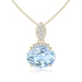 thumbnail image 1 of ANGARA Natural 1.5 ct Aquamarine Pendant with Diamond Bale in 14K Yellow Gold for Women (Size-9x7mm) | March Birthstone, Birthday, Anniversary, Jewelry Gift for Women | Natural Aquamarine Necklace, 1 of 8