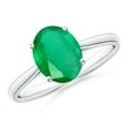 thumbnail image 1 of Angara Natural 1.5 Ct. Emerald Solitaire Ring in Sterling Silver for Women (Ring Size: 12), 1 of 10