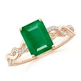 thumbnail image 1 of ANGARA Natural 1.5 Ct Emerald-Cut Solitaire Emerald Infinity Twist Ring in 14K Rose Gold for Women (Size-8x6mm) | May Birthstone, Birthday, Anniversary, Jewelry Gift for Women | Natural Emerald Ring, 1 of 9