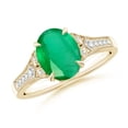 thumbnail image 1 of ANGARA Natural Aeon Vintage Inspired 1.5 ct Emerald Engagement Ring with Milgrain in 14K Yellow Gold for Women (Size-9x7mm) | May Birthstone, Anniversary Jewelry Gift for Women | Natural Emerald Ring, 1 of 10