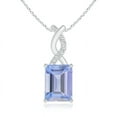 thumbnail image 1 of ANGARA Natural 1.5 ct Tanzanite Pendant with Diamond Entwined Bale in 925 Sterling Silver for Women (Size-8x6mm) | December Birthstone, Anniversary Jewelry Gift for Women | Natural Tanzanite Necklace, 1 of 9
