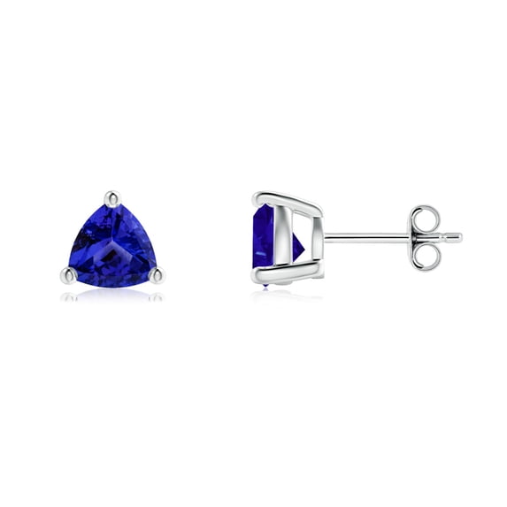ANGARA Natural Basket-Set Trillion 1.5 ct Tanzanite Stud Earrings in 925 Sterling Silver for Women (Size-6mm) | December Birthstone, Anniversary, Jewelry Gift for Women | Natural Tanzanite Earrings