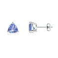 thumbnail image 1 of ANGARA Natural Basket-Set Trillion 1.5 ct Tanzanite Stud Earrings in 925 Sterling Silver for Women (Size-6mm) | December Birthstone, Anniversary, Jewelry Gift for Women | Natural Tanzanite Earrings, 1 of 7