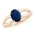 thumbnail image 1 of Angara Natural 1.55 Ct. Blue Sapphire Solitaire Ring in 14K Rose Gold for Women (Ring Size: 12), 1 of 9