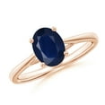 thumbnail image 1 of ANGARA Natural 1.55 Ct Prong-Set Oval Sapphire Cathedral Solitaire Ring in 14K Rose Gold for Women (Size-8x6mm) | September Birthstone, Anniversary, Jewelry Gift for Women | Natural Sapphire Ring, 1 of 9