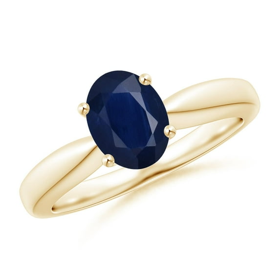 Angara Natural 1.55 Ct. Blue Sapphire Solitaire Ring in 14K Yellow Gold for Women (Ring Size: 3.5)