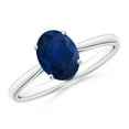 thumbnail image 1 of Angara Natural 1.55 Ct. Blue Sapphire Solitaire Ring in Sterling Silver for Women (Ring Size: 4), 1 of 10