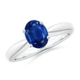 thumbnail image 1 of Angara Natural 1.55 Ct. Blue Sapphire Solitaire Ring in Sterling Silver for Women (Ring Size: 4), 1 of 8