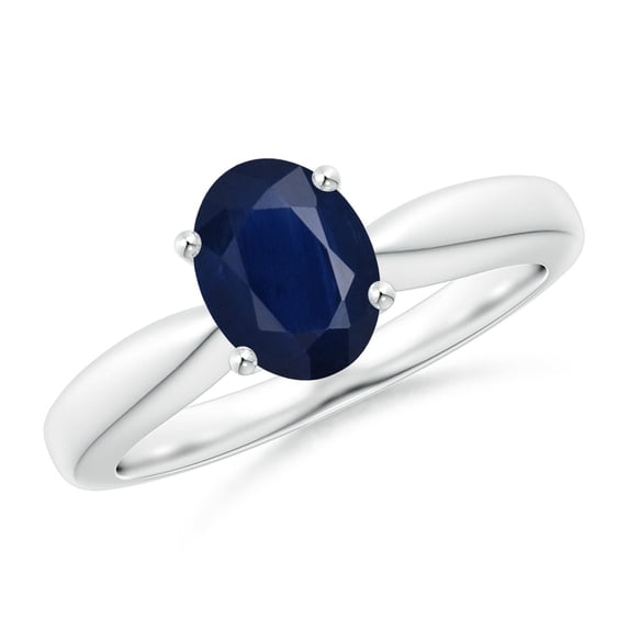 Angara Natural 1.55 Ct. Blue Sapphire Solitaire Ring in Sterling Silver for Women (Ring Size: 9.5)