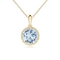 thumbnail image 1 of ANGARA Natural Rope-Framed Claw-Set 1.6 ct Aquamarine Solitaire Pendant in 14K Yellow Gold for Women (Size-8mm) | March Birthstone, Anniversary, Jewelry Gift for Women | Natural Aquamarine Necklace, 1 of 8