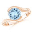 thumbnail image 1 of ANGARA Natural Semi Bezel-Set Solitaire Round 1.6 ct Aquamarine Bypass Ring in 14K Rose Gold for Women (Size-8mm) | March Birthstone, Anniversary, Jewelry Gift for Women | Natural Aquamarine Ring, 1 of 10