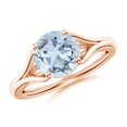 thumbnail image 1 of Angara Natural 1.6 Ct. Aquamarine Solitaire Ring in 14K Rose Gold for Women (Ring Size: 6.5), 1 of 10