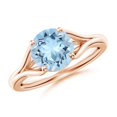 thumbnail image 1 of Angara Natural 1.6 Ct. Aquamarine Solitaire Ring in 14K Rose Gold for Women (Ring Size: 9.5), 1 of 10
