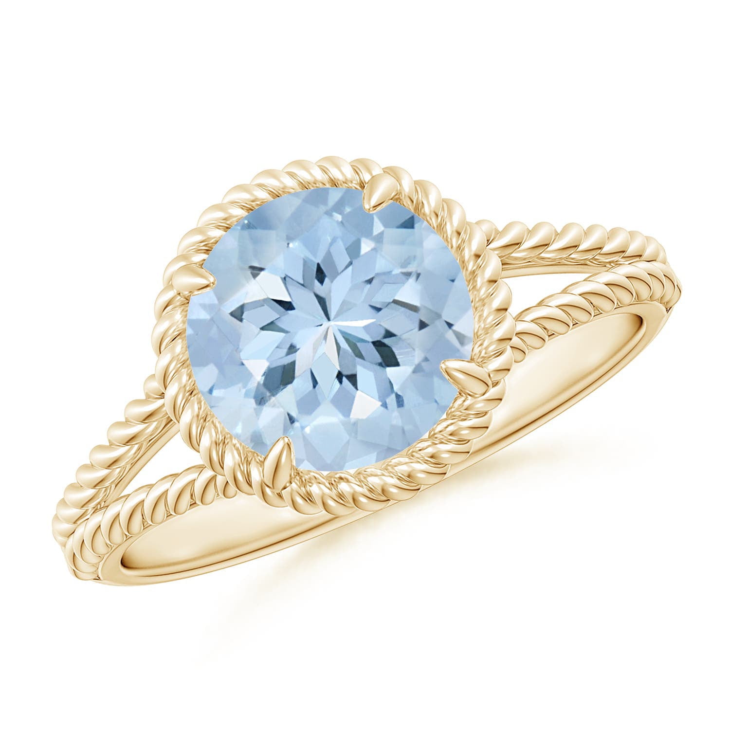 Angara Natural 1.6 Ct. Aquamarine Solitaire Ring in 14K Yellow Gold for ...