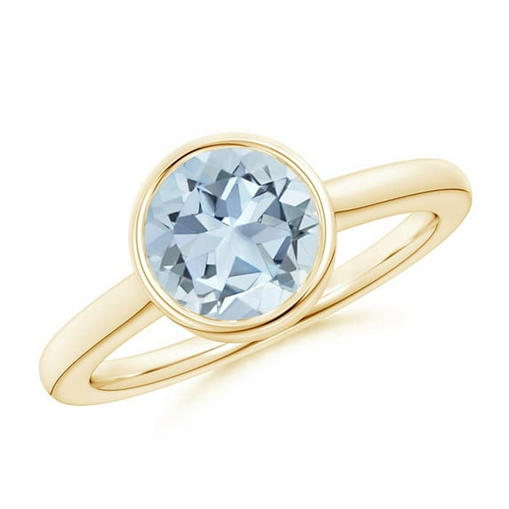 Angara Natural 1.6 Ct. Aquamarine Solitaire Ring in 14K Yellow Gold for Women (Ring Size: 11.5)