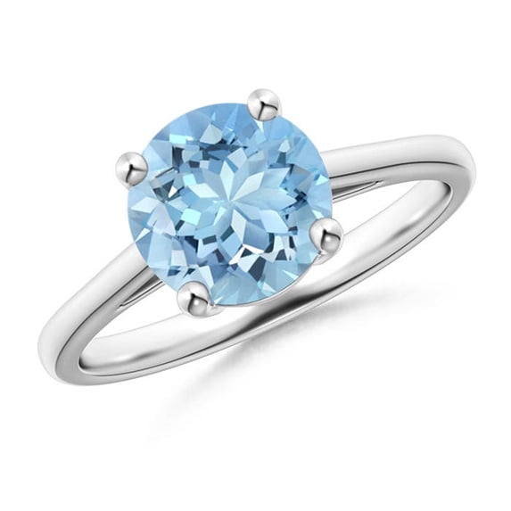 Angara Natural 1.6 Ct. Aquamarine Solitaire Ring in Sterling Silver for Women (Ring Size: 3)