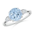 thumbnail image 1 of Angara Natural 1.6 Ct. Aquamarine with Diamond Classic Ring in 14K White Gold for Women (Ring Size: 11.5), 1 of 10