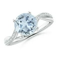 thumbnail image 1 of ANGARA Natural Solitaire 1.6 ct Aquamarine Twisted Split Shank Engagement Ring in 14K White Gold for Women (Size-8mm) | March Birthstone, Anniversary, Jewelry Gift for Women | Natural Aquamarine Ring, 1 of 9