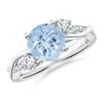 thumbnail image 1 of ANGARA Natural Nature Inspired 1.6 ct Aquamarine & Diamond Twisted Vine Ring in 14K White Gold for Women (Size-8mm) | March Birthstone, Anniversary, Jewelry Gift for Women | Natural Aquamarine Ring, 1 of 9