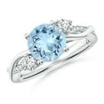 thumbnail image 1 of ANGARA Natural Nature Inspired 1.6 ct Aquamarine & Diamond Twisted Vine Ring in 14K White Gold for Women (Size-8mm) | March Birthstone, Anniversary, Jewelry Gift for Women | Natural Aquamarine Ring, 1 of 9