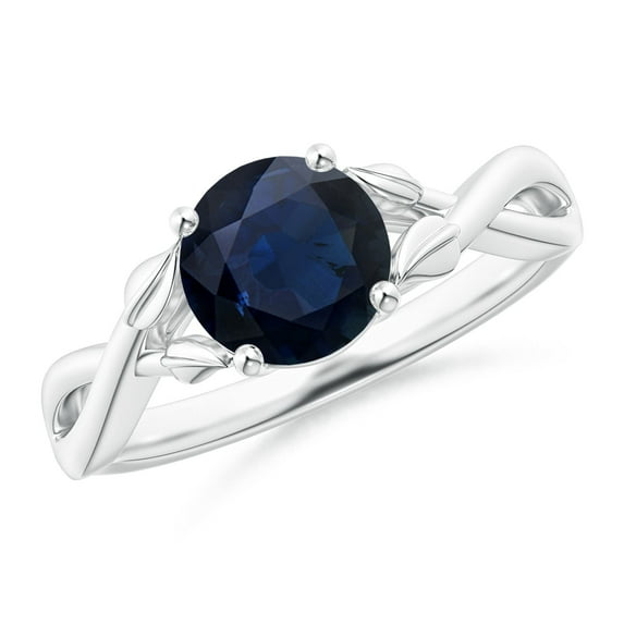 ANGARA Natural 1.6 ct Blue Sapphire Crossover Engagement Ring in 14K White Gold for Women (Size-7mm) | September Birthstone, Anniversary, Jewelry Gift for Women | Natural Sapphire Ring