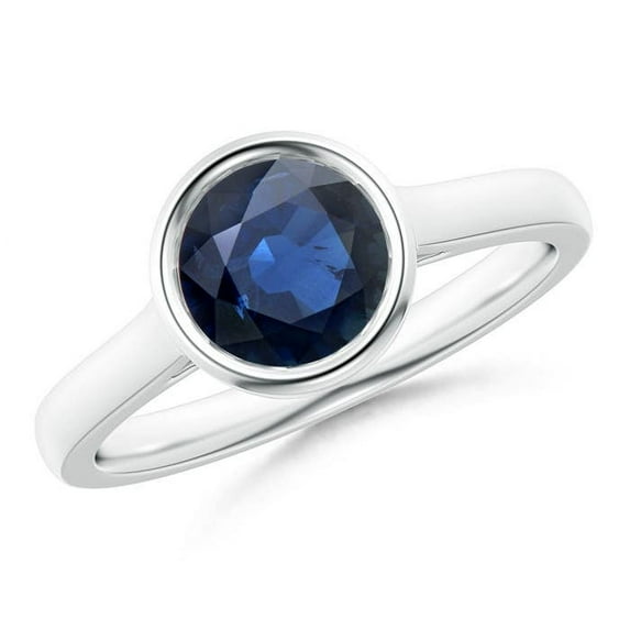 Angara Natural 1.6 Ct. Blue Sapphire Solitaire Ring in Sterling Silver for Women (Ring Size: 5)