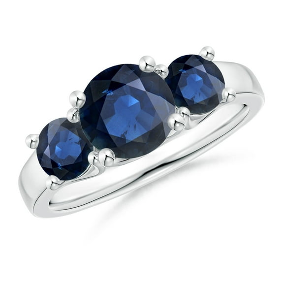 Angara Natural 1.6 Ct. Blue Sapphire with Blue Sapphire Classic Ring in Sterling Silver for Women (Ring Size: 9.5)
