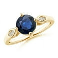 thumbnail image 1 of ANGARA Natural Vintage Style Round 1.6 ct Blue Sapphire Solitaire Ring in 14K Yellow Gold for Women (Size-7mm) | September Birthstone, Anniversary, Jewelry Gift for Women | Natural Blue Sapphire Ring, 1 of 9
