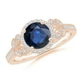thumbnail image 1 of ANGARA Natural 1.6 Ct Aeon Sapphire Leaf & Vine Engagement Ring with Milgrain in 14K Rose Gold for Women (Size-7mm) | September Birthstone, Anniversary, Jewelry Gift for Women | Natural Sapphire Ring, 1 of 10