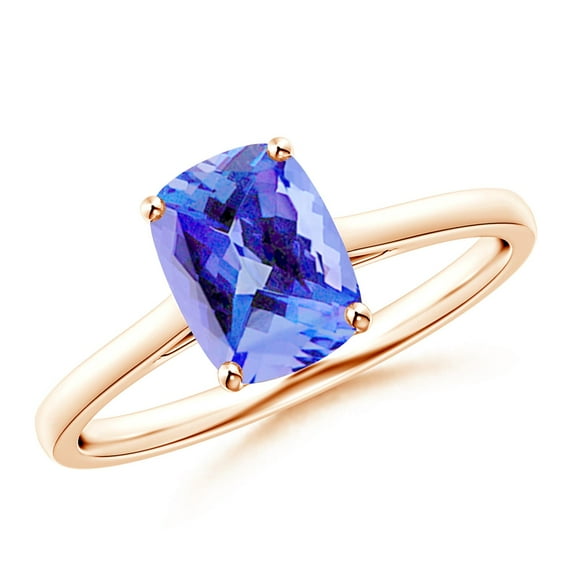 Angara Natural 1.6 Ct. Tanzanite Fashion Ring in 14K Rose Gold for Women (Ring Size: 5.5)