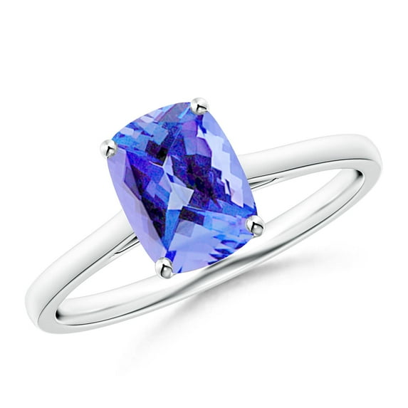 Angara Natural 1.6 Ct. Tanzanite Fashion Ring in 14K White Gold for Women (Ring Size: 7)
