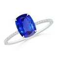 thumbnail image 1 of Angara Natural 1.6 Ct. Tanzanite with Diamond Classic Ring in 14K White Gold for Women (Ring Size: 12), 1 of 9
