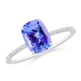 thumbnail image 1 of Angara Natural 1.6 Ct. Tanzanite with Diamond Classic Ring in 14K White Gold for Women (Ring Size: 8), 1 of 9