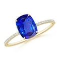 thumbnail image 1 of Angara Natural 1.6 Ct. Tanzanite with Diamond Classic Ring in 14K Yellow Gold for Women (Ring Size: 3), 1 of 9