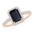 thumbnail image 1 of ANGARA Natural 1.65 ct Blue Sapphire Engagement Ring with Diamond Halo in 14K Rose Gold for Women (Size-8x6mm) | September Birthstone, Anniversary, Jewelry Gift for Women | Natural Sapphire Ring, 1 of 9