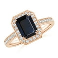 thumbnail image 1 of ANGARA Natural 1.65 ct Blue Sapphire Engagement Ring with Diamond Halo in 14K Rose Gold for Women (Size-8x6mm) | September Birthstone, Anniversary, Jewelry Gift for Women | Natural Sapphire Ring, 1 of 9