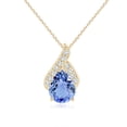 thumbnail image 1 of ANGARA Natural Solitaire Pear-Shaped 1.65 ct Tanzanite Flame Pendant in 14K Yellow Gold for Women (Size-9x7mm) | December Birthstone, Anniversary, Jewelry Gift for Women | Natural Tanzanite Necklace, 1 of 8