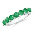 thumbnail image 1 of ANGARA Natural Half Eternity Seven Stone 1.68 ct Emerald Wedding Band in 14K White Gold for Women (Size-4mm) | May Birthstone, Birthday, Anniversary, Jewelry Gift for Women | Natural Emerald Ring, 1 of 9