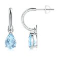 thumbnail image 1 of ANGARA Natural 1.7 ct Aquamarine Drop Earrings with Screw Back in 14K White Gold for Women (Size-8x6mm) | March Birthstone, Anniversary, Jewelry Gift for Women | Natural Aquamarine Earrings, 1 of 7