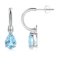thumbnail image 1 of ANGARA Natural 1.7 ct Aquamarine Drop Earrings with Screw Back in 14K White Gold for Women (Size-8x6mm) | March Birthstone, Anniversary, Jewelry Gift for Women | Natural Aquamarine Earrings, 1 of 7