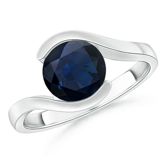 Angara Natural 1.7 Ct. Blue Sapphire Solitaire Ring in Sterling Silver for Women (Ring Size: 8.5)