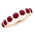thumbnail image 1 of ANGARA Natural Floating Round 1.75 ct Ruby Semi Eternity Wedding Ring in 14K Rose Gold for Women (Size-3.6mm) | July Birthstone, Birthday, Anniversary, Jewelry Gift for Women | Natural Ruby Ring, 1 of 9