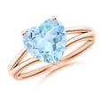 thumbnail image 1 of Angara Natural 1.8 Ct. Aquamarine Solitaire Ring in 14K Rose Gold for Women (Ring Size: 12), 1 of 8
