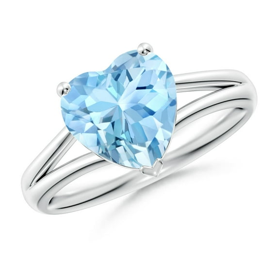 Angara Natural 1.8 Ct. Aquamarine Solitaire Ring in 14K White Gold for Women (Ring Size: 11)