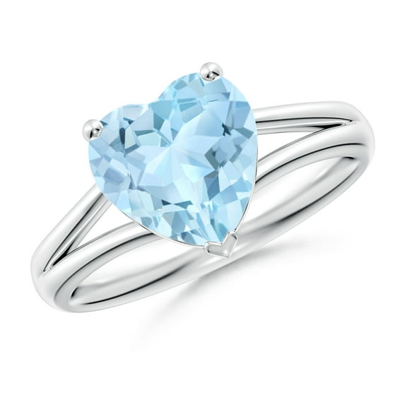 Angara Natural 1.8 Ct. Aquamarine Solitaire Ring in 14K White Gold for Women (Ring Size: 7)
