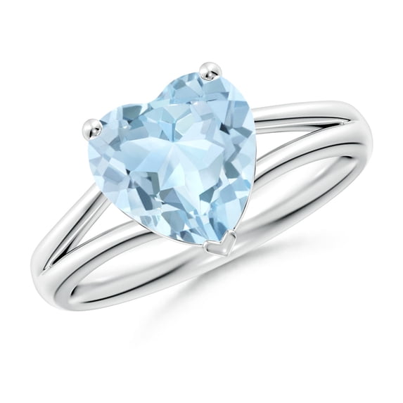 Angara Natural 1.8 Ct. Aquamarine Solitaire Ring in 14K White Gold for Women (Ring Size: 9)