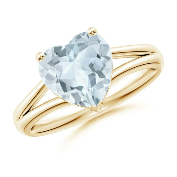 Angara Natural 1.8 Ct. Aquamarine Solitaire Ring in 14K Yellow Gold for Women (Ring Size: 9)