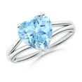 thumbnail image 1 of Angara Natural 1.8 Ct. Aquamarine Solitaire Ring in Sterling Silver for Women (Ring Size: 7), 1 of 8