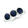 thumbnail image 1 of ANGARA Natural 1.8 Ct Aeon Three Stone Sapphire Hexagonal Engagement Ring in 14K White Gold for Women (Size-5mm) | September Birthstone, Anniversary, Jewelry Gift for Women | Natural Sapphire Ring, 1 of 10